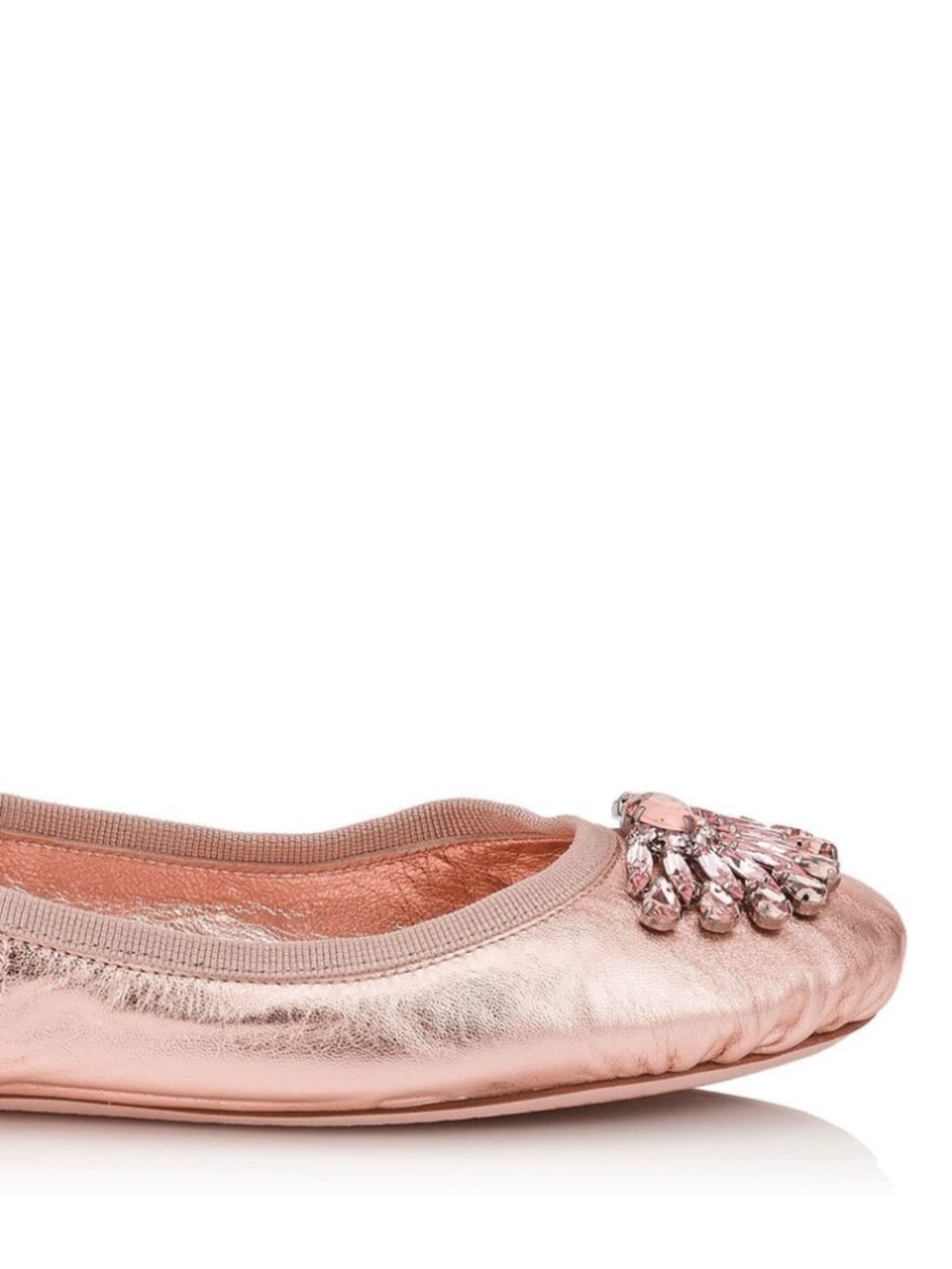 Jimmy Choo Grace Metallic Pink Ballet Flats Shoes